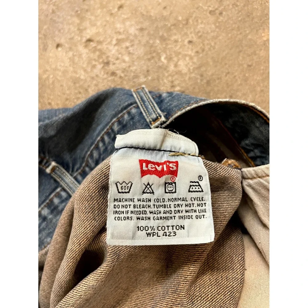 Levi's 501 Straight Jeans Men 40x32 Blue Denim Logo Cotton High Rise Regular Fit